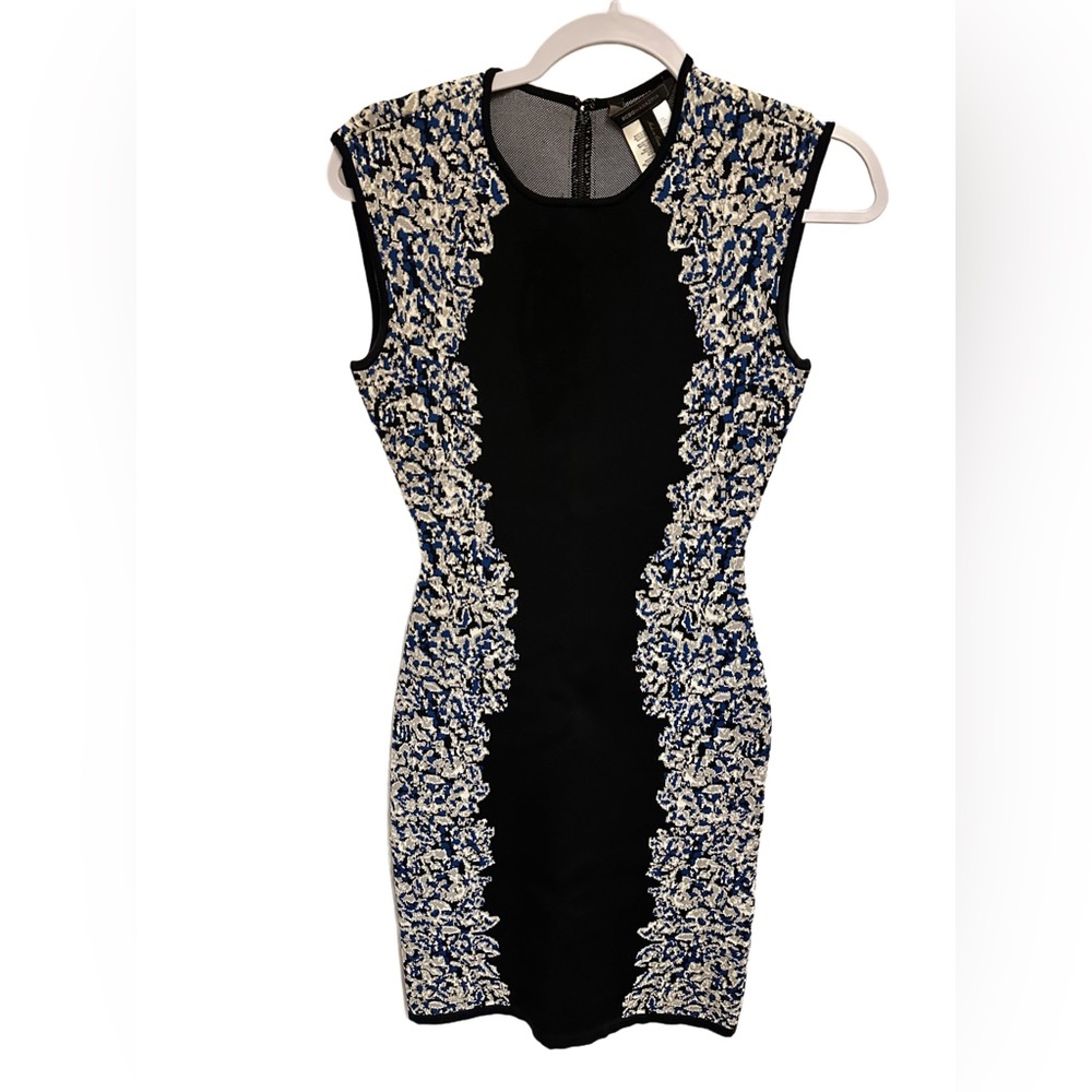BCBGMaxAzria Black and White Sleeveless Dress